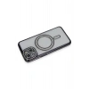 Mey İthalat®   iPhone 14 Kılıf Joke Simli Magneticsafe Kılıf - Siyah