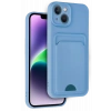 Mey İthalat®   iPhone 14 Kılıf Kelvin Kartvizitli Silikon - Mavi