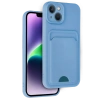 Mey İthalat®   iPhone 14 Kılıf Kelvin Kartvizitli Silikon - Mavi