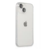 Mey İthalat®   iPhone 14 Kılıf Luko Lens Silikon - Gümüş