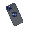 Mey İthalat®   iPhone 14 Kılıf Montreal Yüzüklü Silikon Kapak - Lacivert