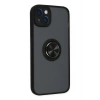 Mey İthalat®   iPhone 14 Kılıf Montreal Yüzüklü Silikon Kapak - Siyah