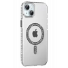Mey İthalat®   iPhone 14 Move Taşlı Magsafe Kapak - Siyah