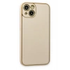 Mey İthalat®   iPhone 14 Plus Kılıf Coco Deri Silikon Kapak - Gold