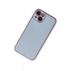 Mey İthalat®   iPhone 14 Plus Kılıf Coco Deri Silikon Kapak - Sky Blue
