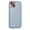 Mey İthalat®   iPhone 14 Plus Kılıf Coco Deri Silikon Kapak - Sky Blue