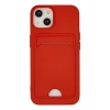 Mey İthalat®   iPhone 14 Plus Kılıf Kelvin Kartvizitli Silikon - Kırmızı