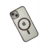 Mey İthalat®   iPhone 14 Plus Kılıf Magneticsafe Lazer Silikon - Siyah