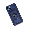 Mey İthalat®   iPhone 14 Plus Kılıf Pars Lens Yüzüklü Silikon - Lacivert