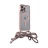 Mey İthalat®   iPhone 14 Pro Kılıf Divo Lazer Askılı Magsafe Kapak - Pembe