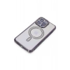 Mey İthalat®   iPhone 14 Pro Kılıf Joke Simli Magneticsafe Kılıf - Derin Mor
