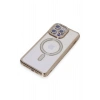 Mey İthalat®   iPhone 14 Pro Kılıf Joke Simli Magneticsafe Kılıf - Gold