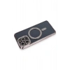 Mey İthalat®   iPhone 14 Pro Kılıf Joke Simli Magneticsafe Kılıf - Gri