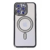 Mey İthalat®   iPhone 14 Pro Kılıf Joke Simli Magneticsafe Kılıf - Siyah