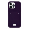 Mey İthalat®   iPhone 14 Pro Kılıf Kelvin Kartvizitli Silikon - Derin Mor