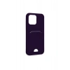 Mey İthalat®   iPhone 14 Pro Kılıf Kelvin Kartvizitli Silikon - Derin Mor