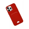 Mey İthalat®   iPhone 14 Pro Kılıf Kelvin Kartvizitli Silikon - Kırmızı