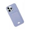 Mey İthalat®   iPhone 14 Pro Kılıf Kelvin Kartvizitli Silikon - Lila