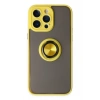Mey İthalat®   iPhone 14 Pro Kılıf Montreal Yüzüklü Silikon Kapak - Sarı