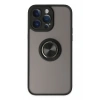 Mey İthalat®   iPhone 14 Pro Kılıf Montreal Yüzüklü Silikon Kapak - Siyah