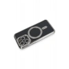Mey İthalat®   iPhone 14 Pro Max Kılıf Joke Simli Magneticsafe Kılıf - Gri