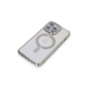Mey İthalat®   iPhone 14 Pro Max Kılıf Joke Simli Magneticsafe Kılıf - Gümüş