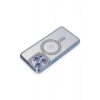 Mey İthalat®   iPhone 14 Pro Max Kılıf Joke Simli Magneticsafe Kılıf - Mavi