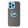 Mey İthalat®   iPhone 14 Pro Max Kılıf Montreal Yüzüklü Silikon Kapak - Buz Mavi