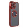Mey İthalat®   iPhone 14 Pro Max Kılıf Slot Silikon - Kırmızı