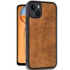 Mey İthalat®   iPhone 15 Kılıf Aras Deri Kapak - Taba