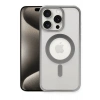 Mey İthalat®   iPhone 15 Pro Max Kılıf Erozi Magsafe Kapak - Gümüş