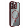 Mey İthalat®   iPhone 15 Pro Max Remim Lensli Magsafe Standlı Kapak - Bordo