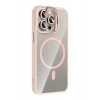 Mey İthalat®   iPhone 15 Pro Max Remim Lensli Magsafe Standlı Kapak - Pembe