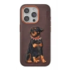 Mey İthalat®   iPhone 15 Pro Perma Desenli Kapak - Koyu Kahve