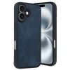 Mey İthalat®   iPhone 16 Kılıf Aras Deri Kapak - Lacivert