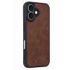 Mey İthalat®   iPhone 16 Kılıf Aras Deri Kapak - Taba