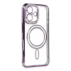 Mey İthalat®   iPhone 16 Kılıf Joke Simli Magneticsafe Kılıf - Derin Mor