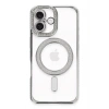 Mey İthalat®   iPhone 16 Kılıf Joke Simli Magneticsafe Kılıf - Gümüş