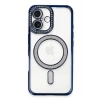 Mey İthalat®   iPhone 16 Kılıf Joke Simli Magneticsafe Kılıf - Lacivert