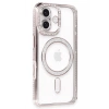 Mey İthalat®   iPhone 16 Kılıf Joke Simli Magneticsafe Kılıf - Pembe