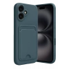 Mey İthalat®   iPhone 16 Kılıf Kelvin Kartvizitli Silikon - Koyu Yeşil