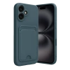 Mey İthalat®   iPhone 16 Kılıf Kelvin Kartvizitli Silikon - Koyu Yeşil