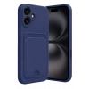 Mey İthalat®   iPhone 16 Kılıf Kelvin Kartvizitli Silikon - Lacivert