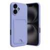 Mey İthalat®   iPhone 16 Kılıf Kelvin Kartvizitli Silikon - Lila