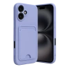 Mey İthalat®   iPhone 16 Kılıf Kelvin Kartvizitli Silikon - Lila