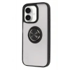 Mey İthalat®   iPhone 16 Kılıf Montreal Yüzüklü Silikon Kapak - Siyah