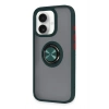 Mey İthalat®   iPhone 16 Kılıf Montreal Yüzüklü Silikon Kapak - Yeşil