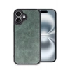 Mey İthalat®   iPhone 16 Plus Kılıf Aras Deri Kapak - Koyu Yeşil