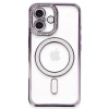 Mey İthalat®   iPhone 16 Plus Kılıf Joke Simli Magneticsafe Kılıf - Derin Mor