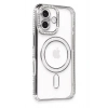 Mey İthalat®   iPhone 16 Plus Kılıf Joke Simli Magneticsafe Kılıf - Gri